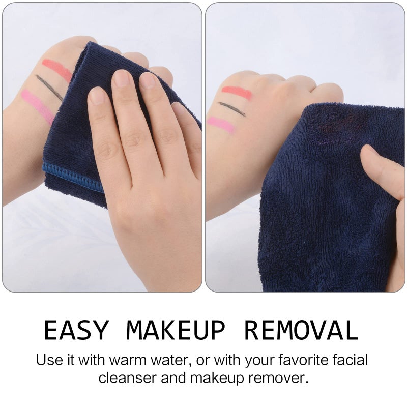 SINLAND Microfiber Facial Cloths Fast Drying Washcloth 12inch x 12inch (6pack, Navy Blue) - Image 3